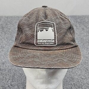 Patagonia Hat Mens OS Brown Topographic Wave NetPlus Snapback Outdoor Cap